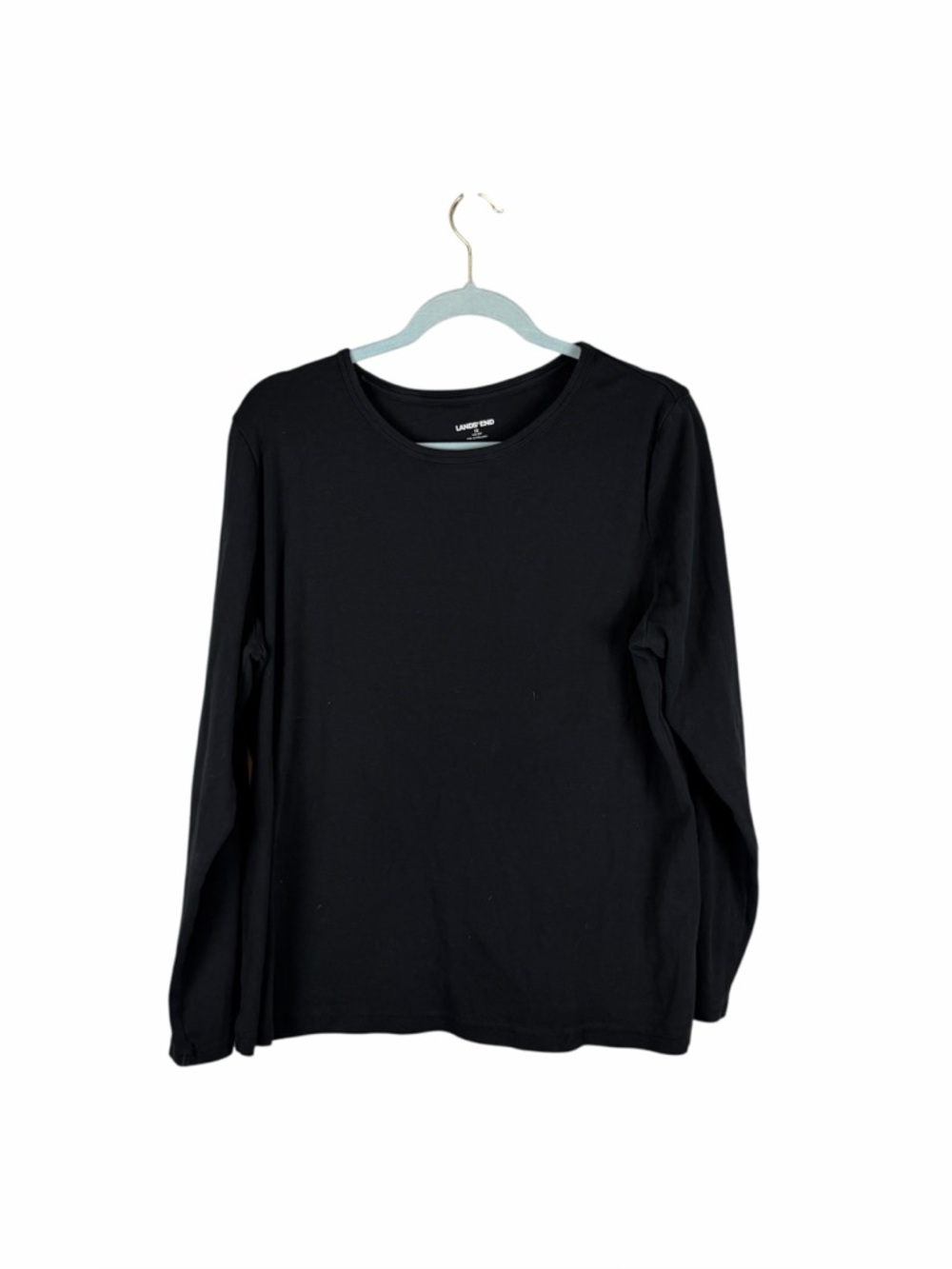 Lands’ End Black Long Sleeve Crewneck Top Size 1X
